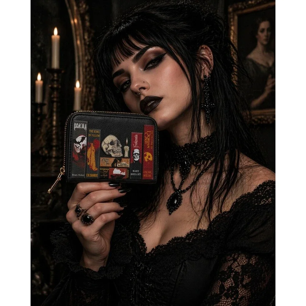 The Codex Of Gothic Tales Mini Wallet Horror Goth Halloween Deadlight Black New